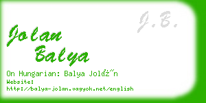 jolan balya business card